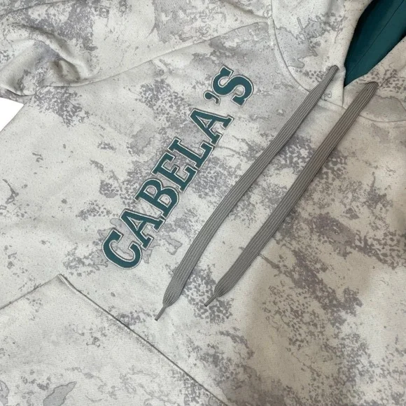Cabela’s White and Grey Hoodie Size Large - Picture 3 of 9